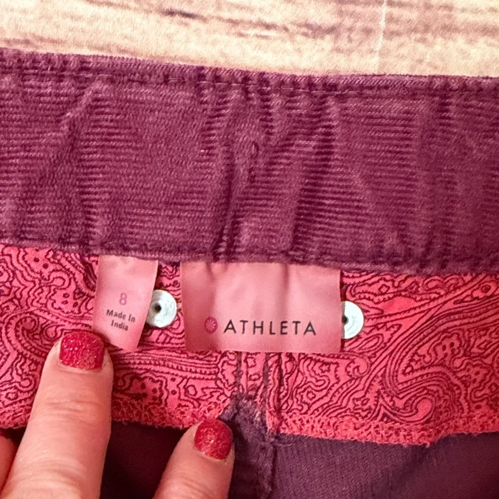 Athleta Maroon Straight Leg Corduroy Pants for Women - Picture 2 of 9